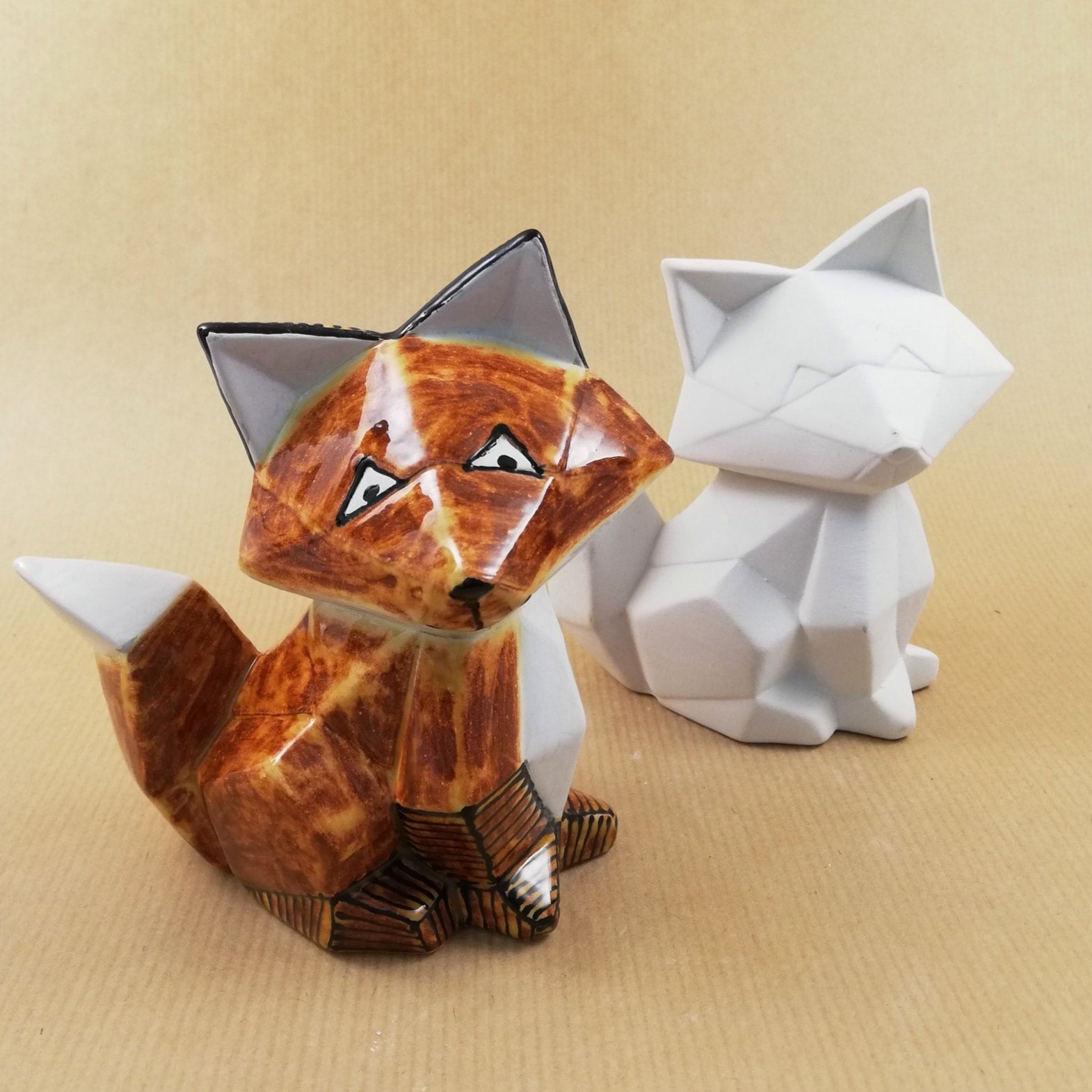 Fox Facet Ini Blue Owl Pottery Painting Studio