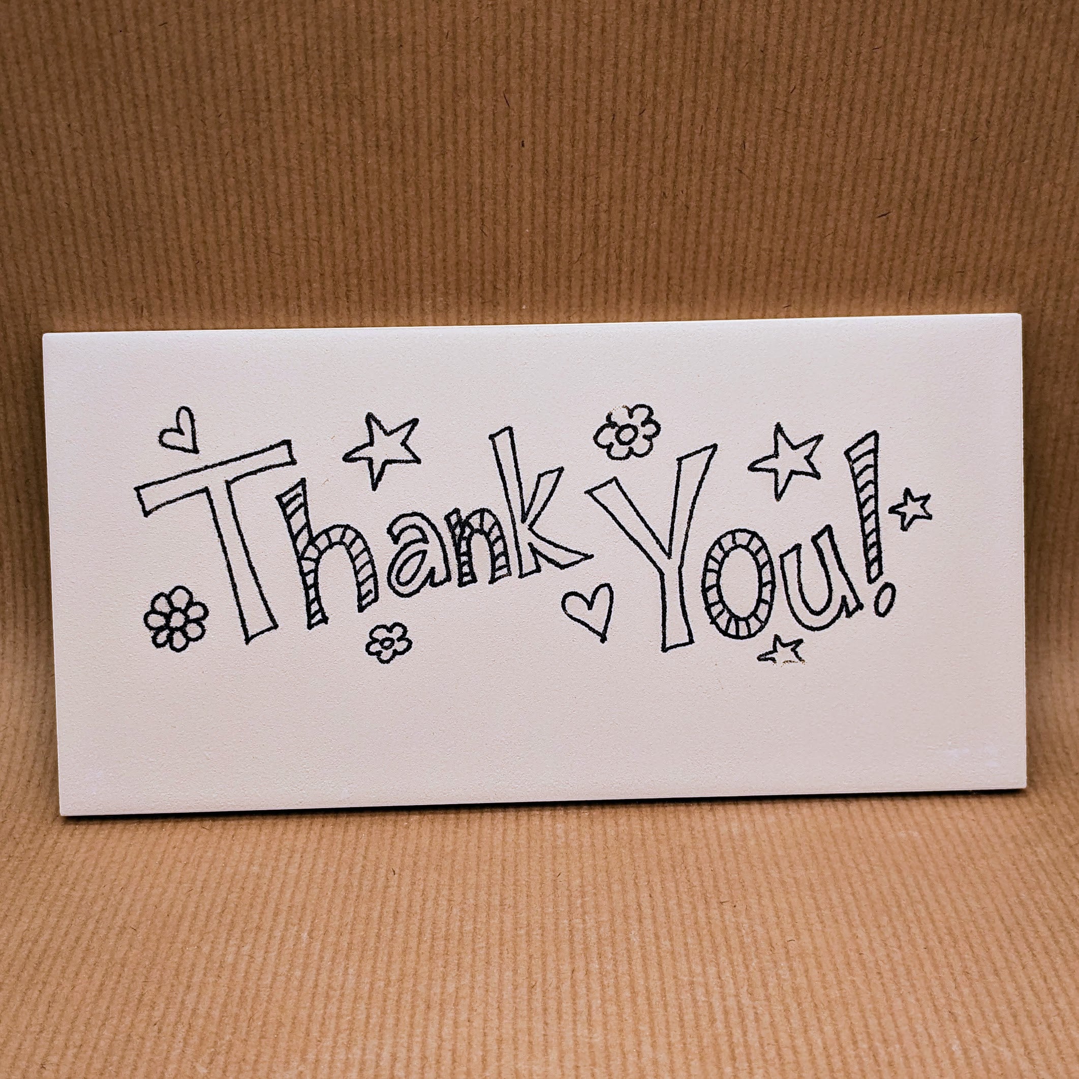 Rectangular Tile Thank You Blue Owl Pottery Painting Studio