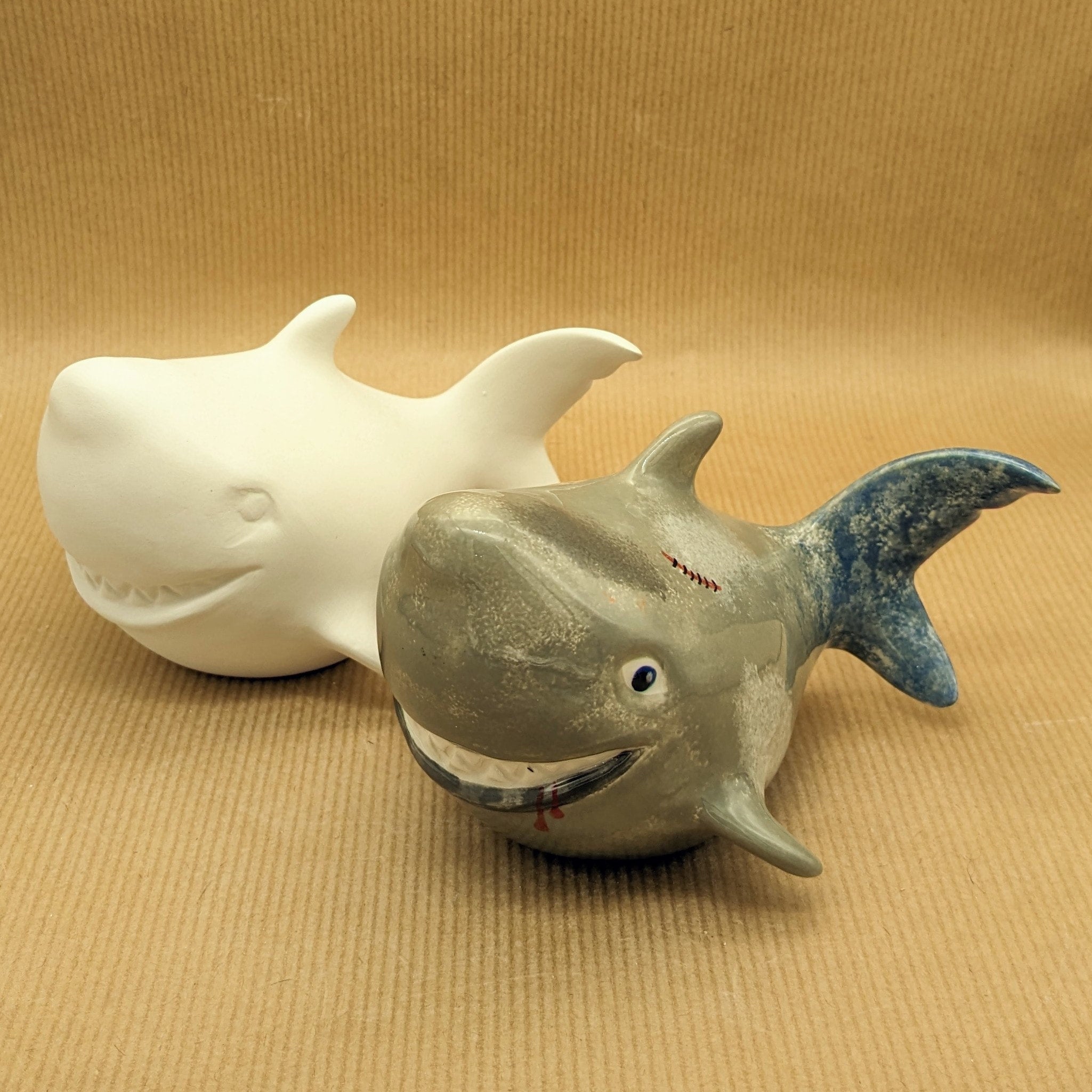 shark pottery painting